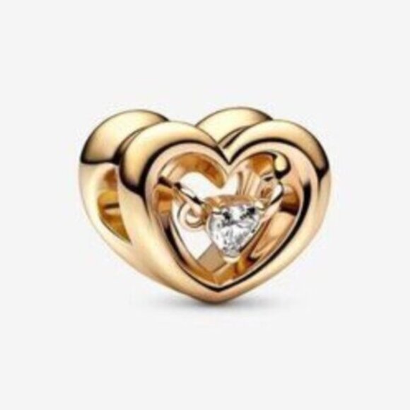 Pandora Shine Radiant Heart & Floating Stone Charm - Picture 1 of 5